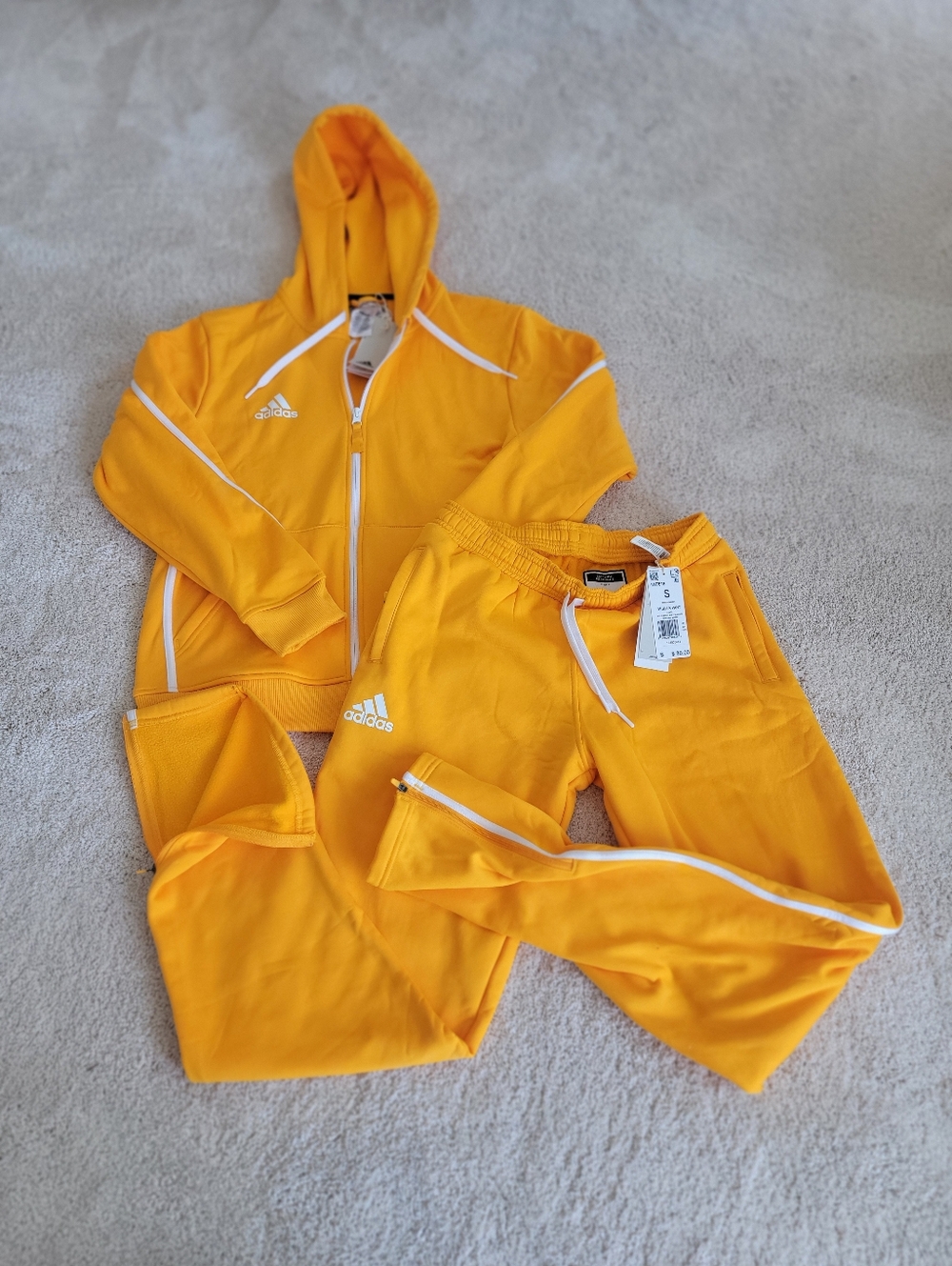 adidas Mustard Yellow, NWT, Hoodie and Matching Co-ord Track Pant Set, Sz Small